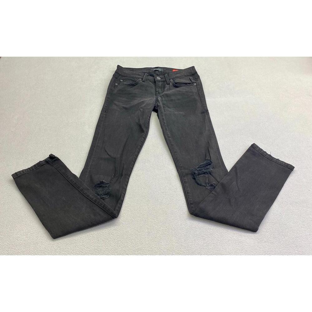 Level 99 Factory Distressed Lily Skinny Straight Women's Jeans Black Size 25